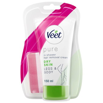 Крем для душа Veet Pure для удаления волос и сухой кожи 150 мл