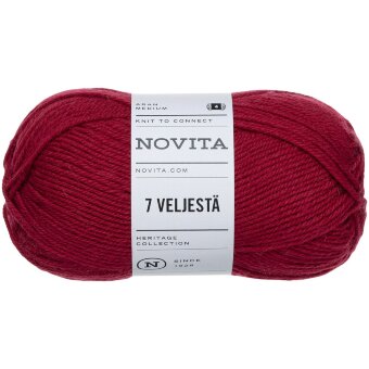Пряжа Novita 7 Veljestä 100 гр 587 клюква