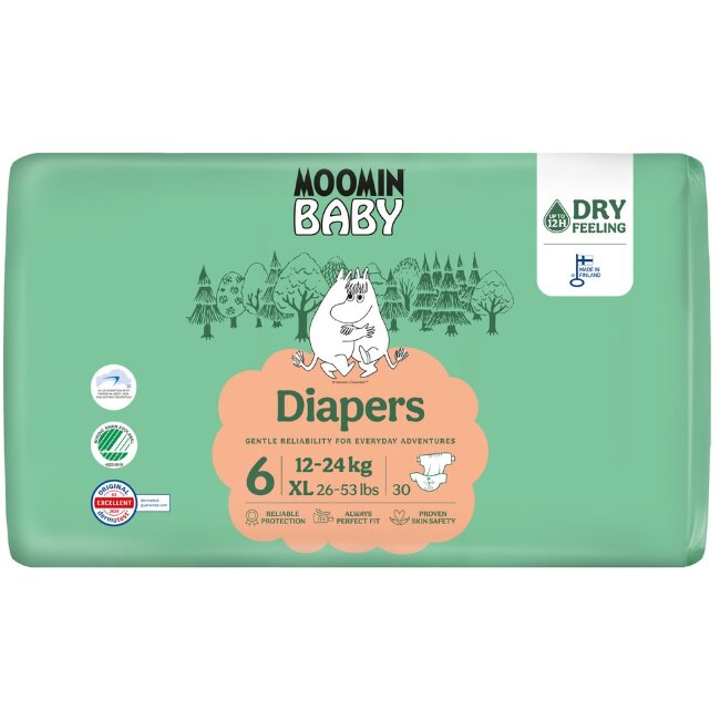 Подгузники на липучках Moomin Baby 6 - 30 шт 12-24 кг Подгузники на липучках Moomin Baby 6 - 30 шт 12-24 кг