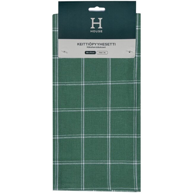 Кухонное полотенце House Green Check 50x70 см (уп 3 шт)