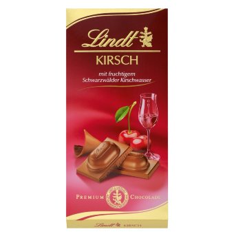 Молочный шоколад с вишневым ликёром Lindt Kirsch 100 гр