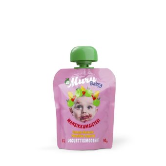 Йогуртовый смузи Muru Baby Mansikkamaisteri 90 гр для детей от 6 мес яблоко-банан-клубника