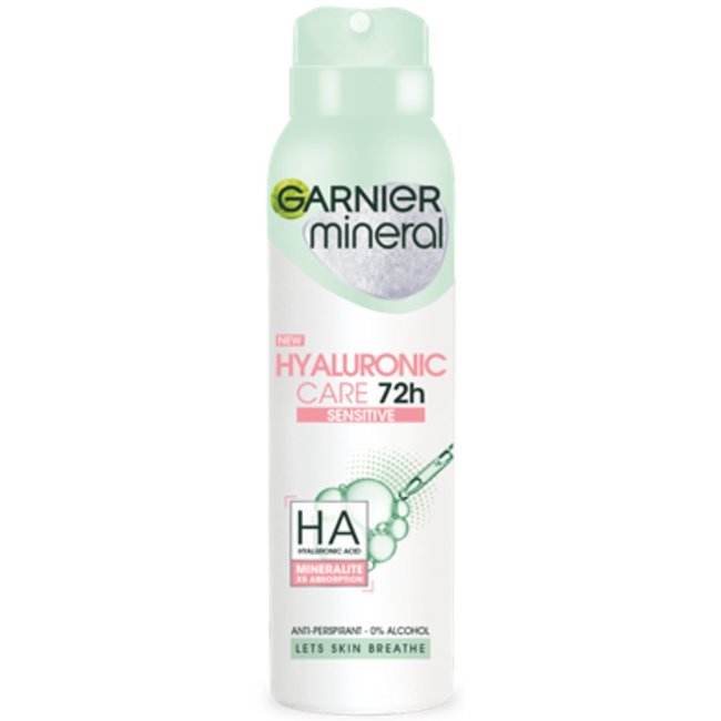 Дезодорант-спрей для чувствительной кожи Garnier Mineral Hyaluronic Care 150 мл Дезодорант-спрей для чувствительной кожи Garnier Mineral Hyaluronic Care 150 мл