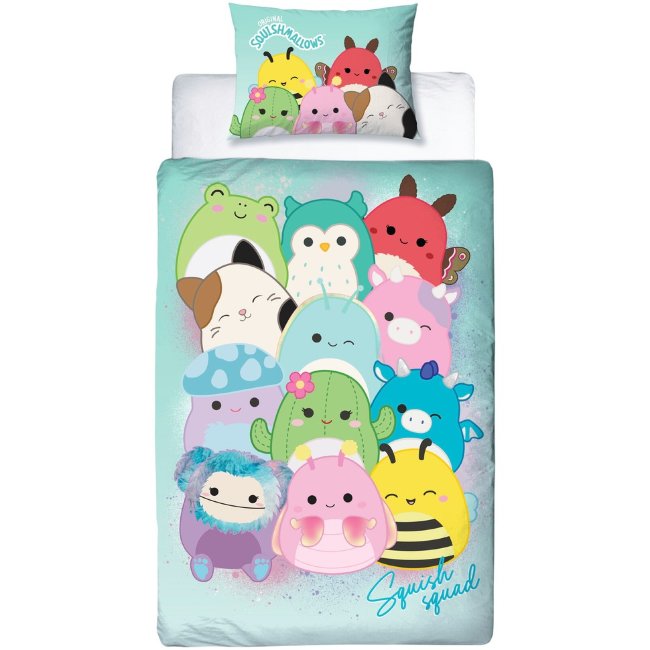 Детский комплект постельного белья Squishmallows 150x210+50x60 см
