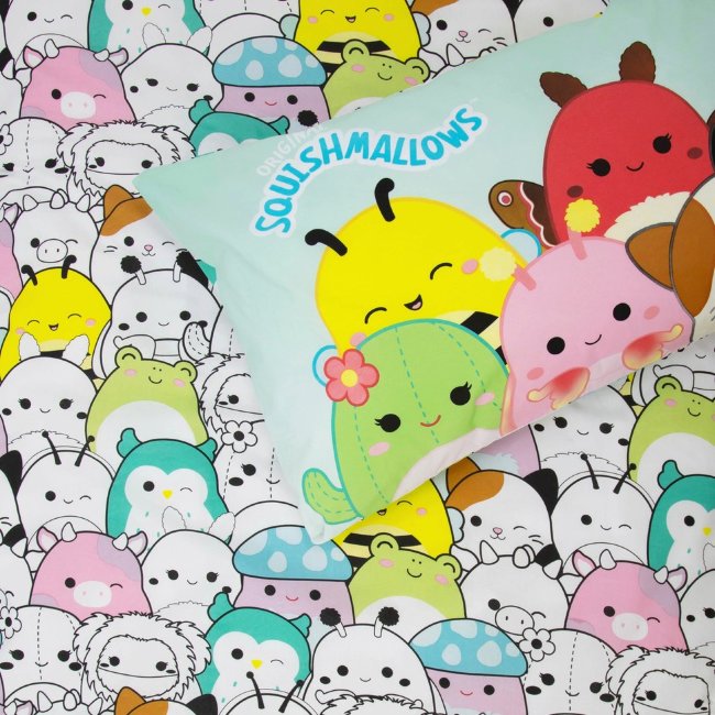 Детский комплект постельного белья Squishmallows 150x210+50x60 см