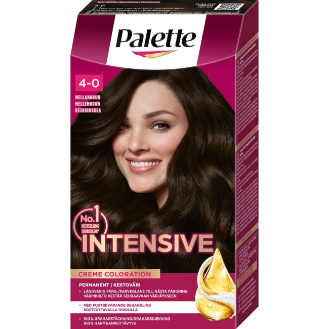 Крем-краситель для волос Palette 4-0 мягкий средне-коричневый