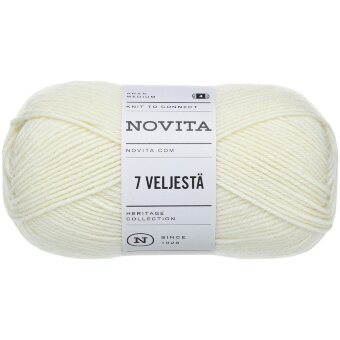 Пряжа Novita 7 Veljestä 100 гр натуральный белый 010