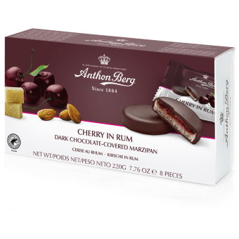 Марципановое печенье в темном шоколаде Anthon Berg с вишней в роме 220 гр Марципановое печенье в темном шоколаде Anthon Berg с вишней в роме 220 гр