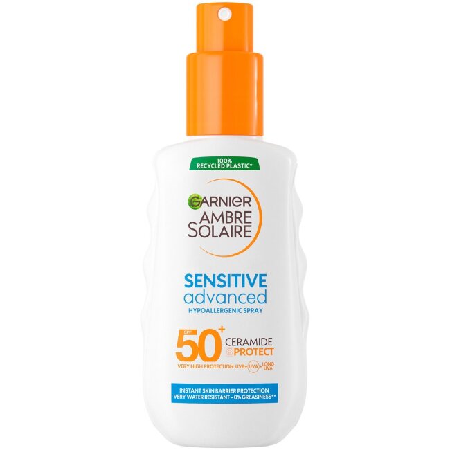 Спрей для защиты от солнца Garnier Ambre Solaire Sensitive Advanced Protection для взрослых SPF50+ 150 мл Спрей для защиты от солнца Garnier Ambre Solaire Sensitive Advanced Protection для взрослых SPF50+ 150 мл