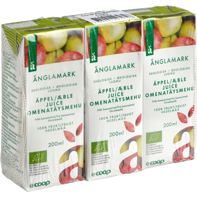 Яблочный сок Änglamark органический (уп 3 шт) 600 мл
