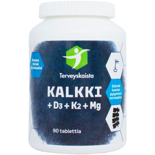 Таблетки Terveyskaista Kalkki+D3+K2+MG 90 шт.