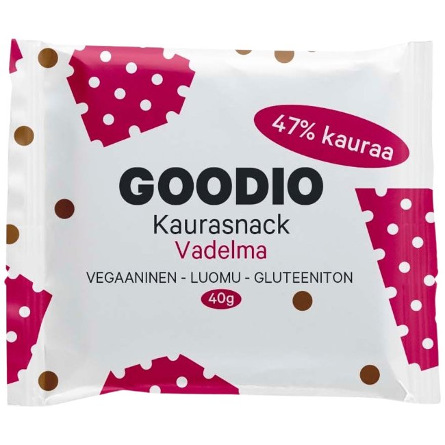 Овсяный снек-батончик Goodio Luomu Oat Bites с малиной, без глютена 40 гр