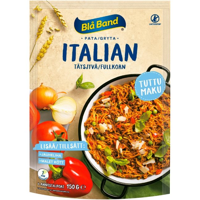 Полноценные макароны из цельной пшеницы Blå Band Italian Pata с овощами и специями 150 гр