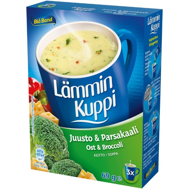 Суп-пюре с сыром и брокколи Blå Band (уп 3 шт) 69 гр