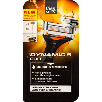 Бритвенный станок Cien Men 5 лезвий DYNAMIC 5 PRO c запасными кассетами