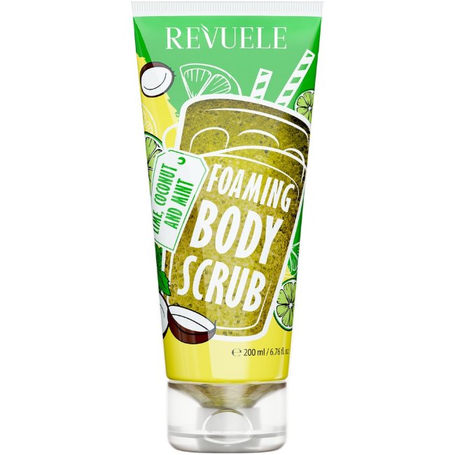 Пенный скраб для тела Revuele с лаймом, кокосом и мятой 200 мл