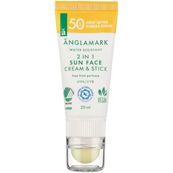 Солнцезащитный 2в1 крем и стик для лица Änglamark spf50 20 мл