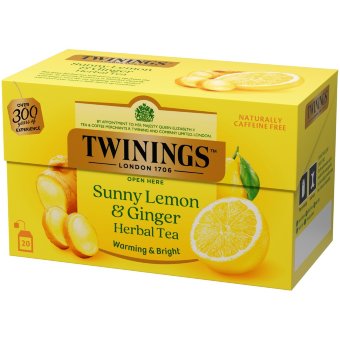Травяной чай с лимоном и имбирём Twinings Sunny (уп 20 шт) 30 гр