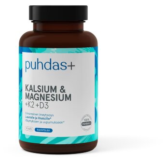 Кальций и магний с K2 и D3 Puhdas+ 90 капсул