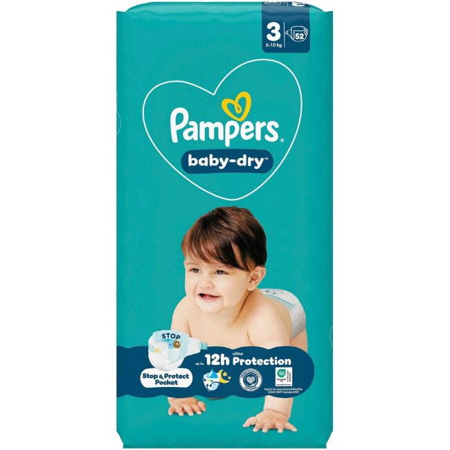 Подгузники Pampers Baby Dry S3 6-10 кг 52 шт