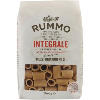 Цельнозерновая паста Mezzi Rigatoni no51 Rummo 500 гр