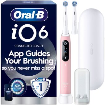 Электрическая зубная щетка Oral-B iO6 Series Pink Sand Sensitive + дополнительная сменная насадка Электрическая зубная щетка Oral-B iO6 Series Pink Sand Sensitive + дополнительная сменная насадка
