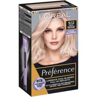 Краска для волос L'Oréal Paris Préférence 9.12 Siberia светлый жемчужно-пепельный стойкий цвет 1 шт Краска для волос L'Oréal Paris Préférence 9.12 Siberia светлый жемчужно-пепельный стойкий цвет 1 шт