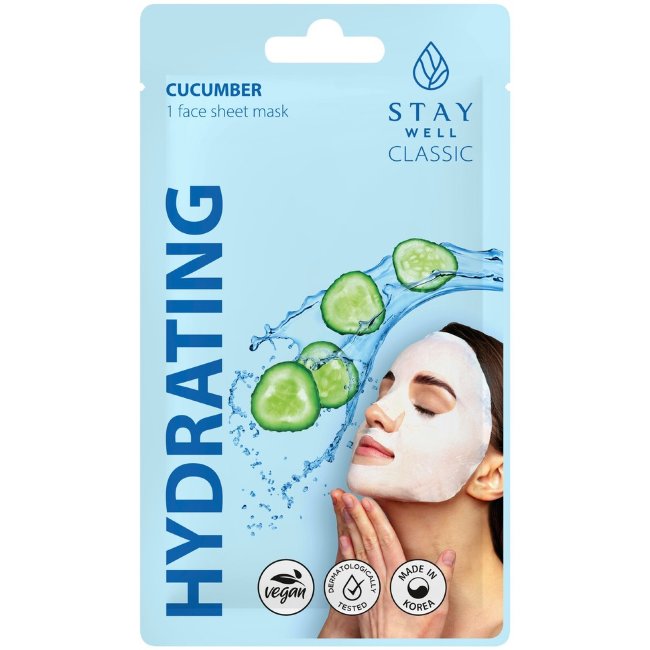 Маска для лица Stay Well Classic с огурцом для увлажнения