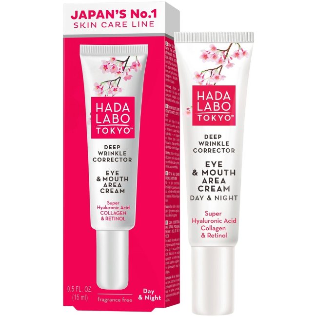 Крем точечный HADA LABO TOKYO для глаз и области вокруг рта с эффектом коррекции глубоких морщин 15 мл