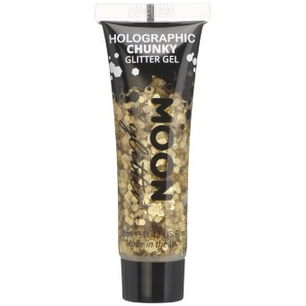 Глиттер-гель Moon голографический золотой большой 12 мл