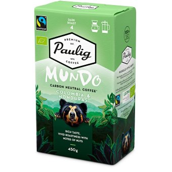 Молотый кофе органический фильтрованный Paulig Mundo Колумбия и Гондурас темной обжарки 450 гр Молотый кофе органический фильтрованный Paulig Mundo Колумбия и Гондурас темной обжарки 450 гр