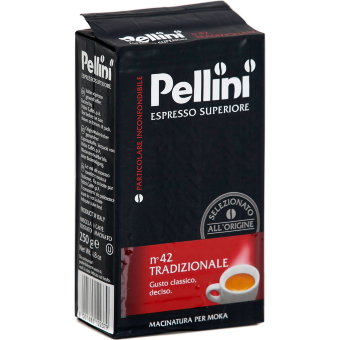 Кофе молотый Pellini Espresso superiore tradizionale №42 арабика/робуста, 250г, Италия