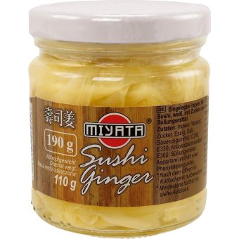 Нарезанный имбирь Miyata 190/110 гр Нарезанный имбирь Miyata 190/110 гр