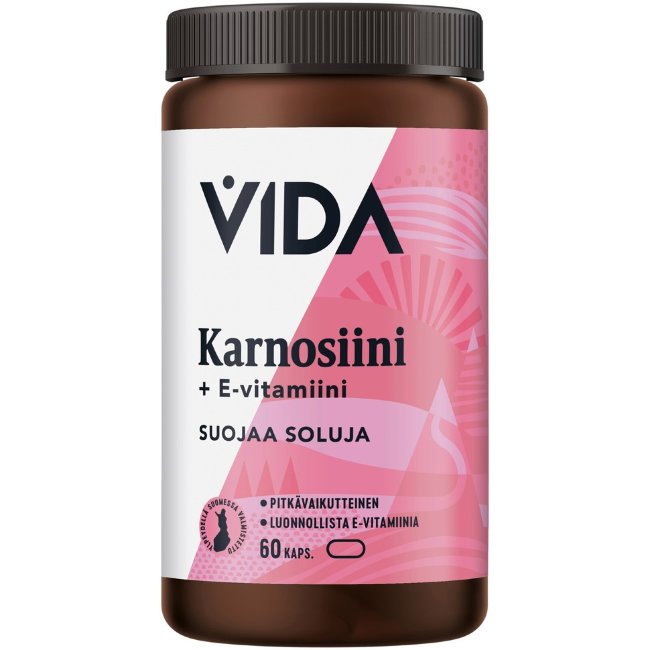 Пищевая добавка карнозин Vida Karnosiini 400 мг и витамин E 60 капсул