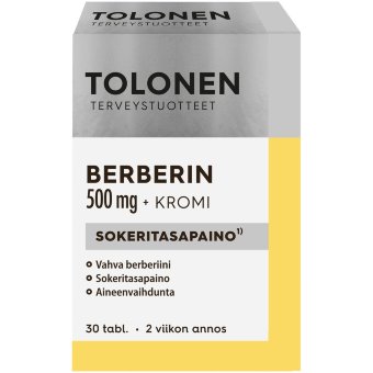 Витамины берберин с хромом Berberiini Kromi 500mg 30 таб Tolonen