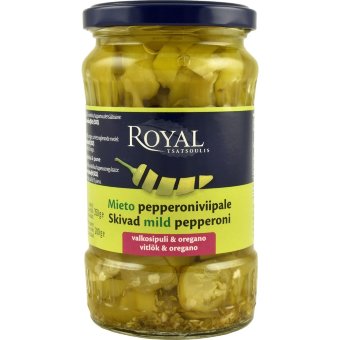 Перец перерони с чесноком и орегано Royal  350/200 гр