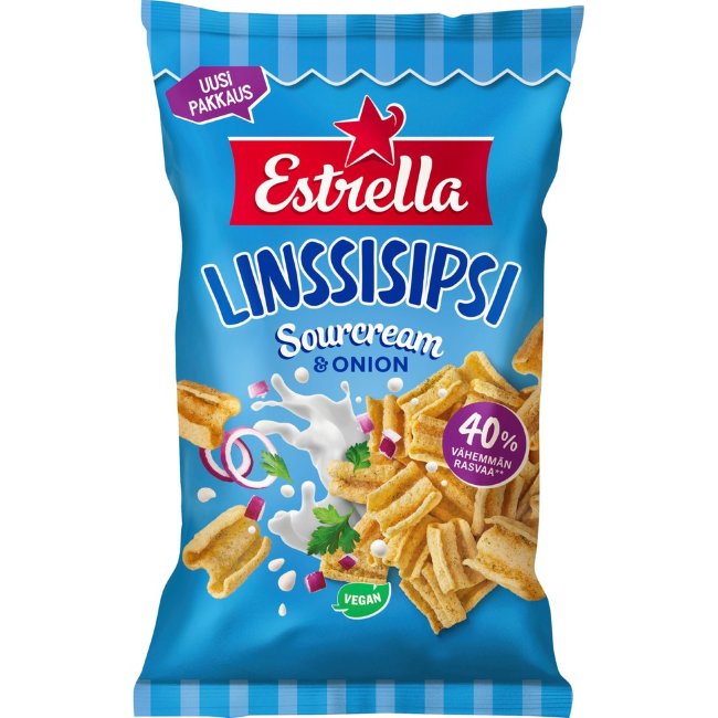 Кукурузные снеки со сливками и луком Estrella Linssisipsi 110 г