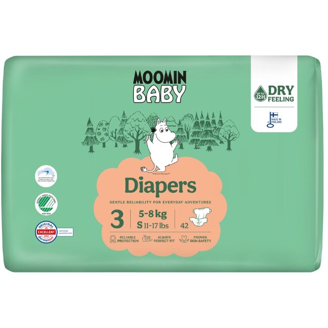 Подгузники-клеенки Moomin Baby 3 - 42 шт 5-8 кг Подгузники-клеенки Moomin Baby 3 - 42 шт 5-8 кг