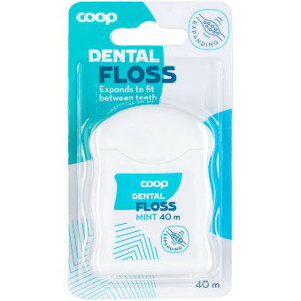 Зубная нить Coop мятная 40 м