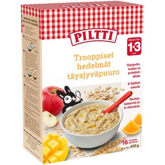 Цельнозерновая каша Piltti с тропическими фруктами 450 гр
