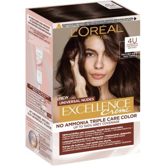 Крем-краска для волос L'Oréal Paris Excellence Creme Universal Nudes 4U универсальный коричневый без аммиака 1 шт Крем-краска для волос L'Oréal Paris Excellence Creme Universal Nudes 4U универсальный коричневый без аммиака 1 шт