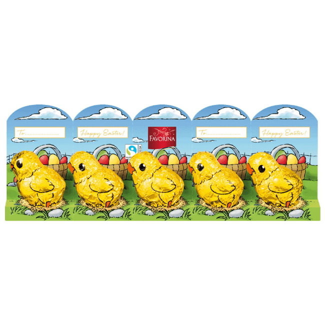 Шоколадные фигурки Весенние цыплята Favorina, молочный шоколад, 50 гр Шоколадные фигурки Весенние цыплята Favorina, молочный шоколад, 50 гр