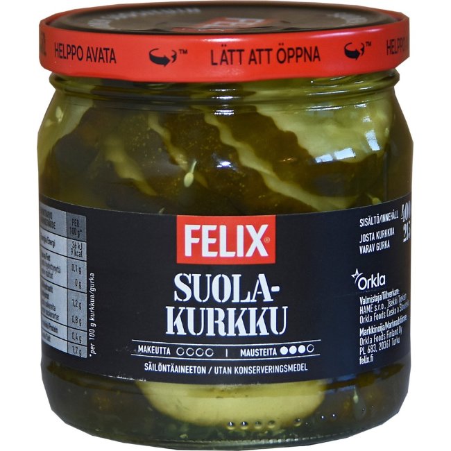 Солёные огурцы ломтиками Felix 400/215 гр