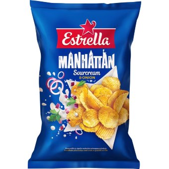 Чипсы Estrella Manhattan со вкусом сметаны и лука 175 гр