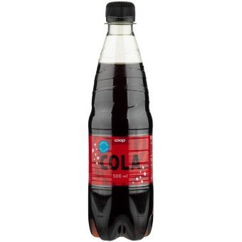 Безалкогольный напиток без сахара Coop Cola 0,5 л