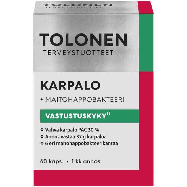 Лакто и бифидобактерии с клюквой Tolonen Karpalo 60 капсул