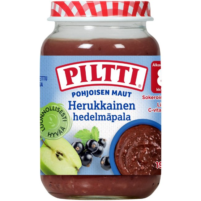 Фруктовое пюре с черной смородиной PILTTI Pohjoisen maut 190 гр