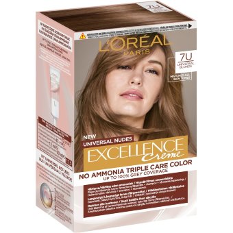 Краска для волос L'Oréal Paris Excellence Creme Universal Nudes 7U универсальный блонд без аммиака 1 шт Краска для волос L'Oréal Paris Excellence Creme Universal Nudes 7U универсальный блонд без аммиака 1 шт