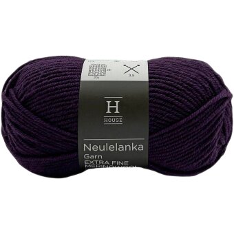 Пряжа House из мериносовой шерсти 50 гр Plum 12122