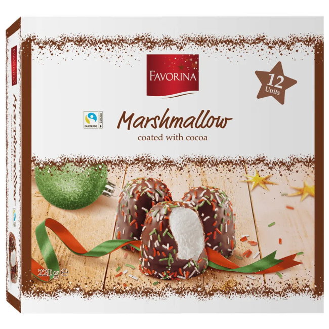 Зефир на вафельной основе в шоколадной глазури Favorina 220 гр Зефир на вафельной основе в шоколадной глазури Favorina 220 гр